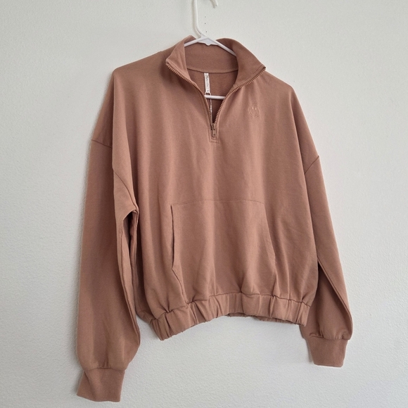 Rylee + Cru Peach Quarter-Zip Sweater Womens Size XS - Picture 2 of 7